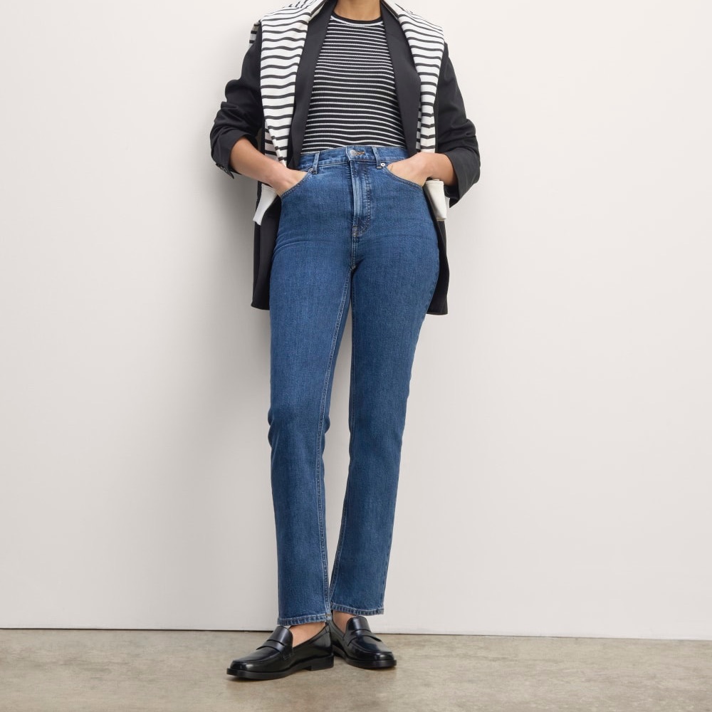 Everlane The Way High Slim Straight Short Denim‎ Jeans